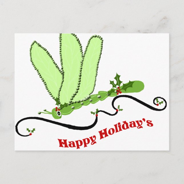Tarjeta postal de Navidades de la libélula (Anverso)
