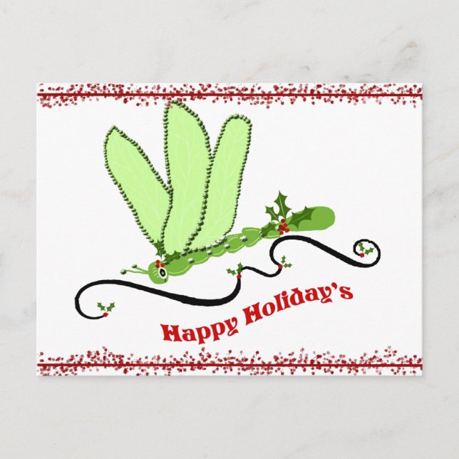Tarjeta postal de Navidades de la libélula (Anverso)