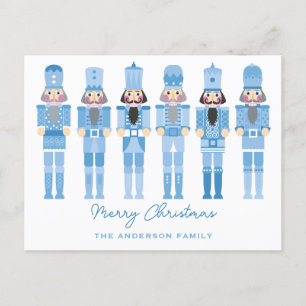TARJETA POSTAL DE NAVIDADES DE NUTCRACKERS AZULES