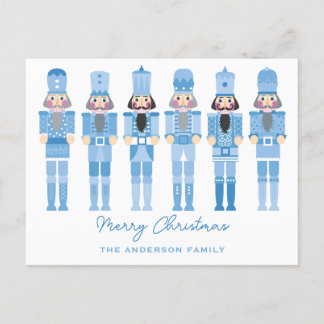 TARJETA POSTAL DE NAVIDADES DE NUTCRACKERS AZULES