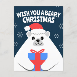 Tarjeta postal de Navidades de oso polar personali