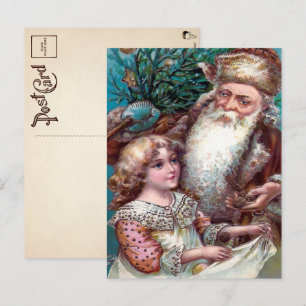 Tarjeta postal de Navidades de Santa Robada marrón