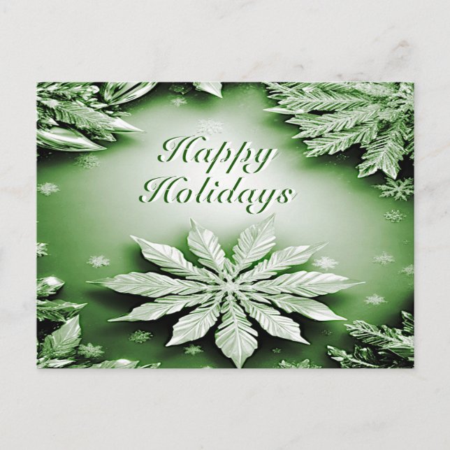 Tarjeta postal de Navidades de vacaciones florales (Anverso)