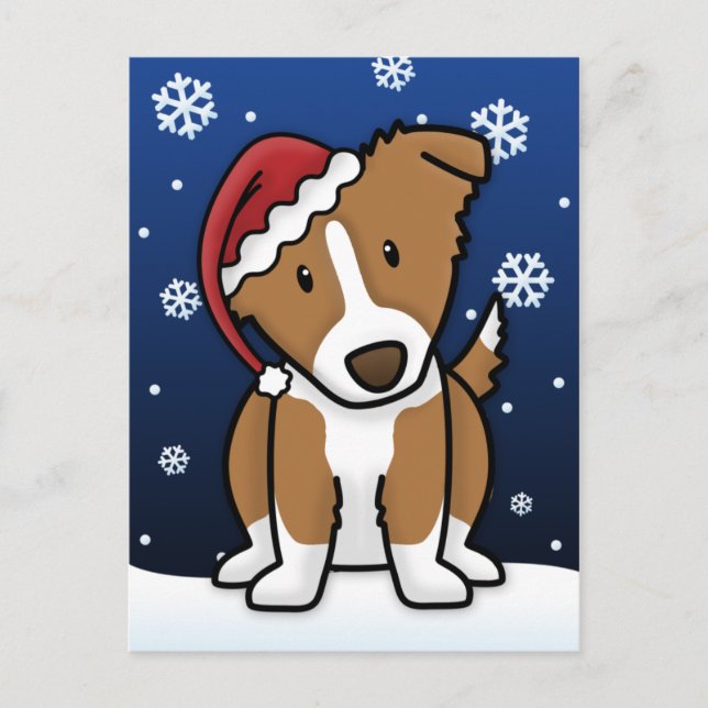 Tarjeta postal de Navidades del Collie Fronterizo  (Anverso)