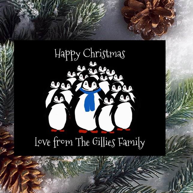 Tarjeta postal de Navidades familiares de divertid (Fun festive Christmas postcards❄️❄️❄️)