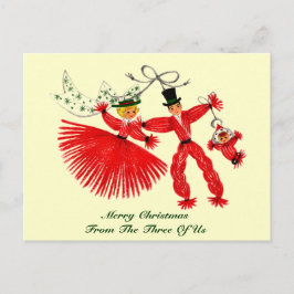 Tarjeta postal de Navidades familiares de época