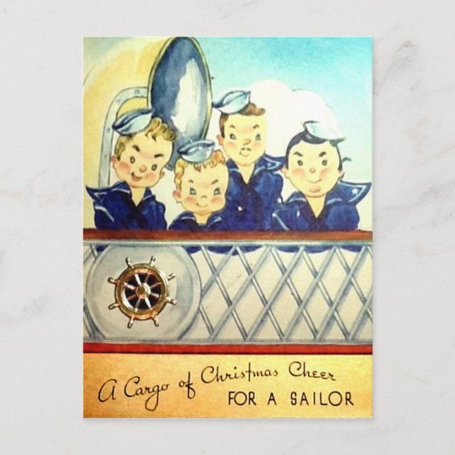 Tarjeta postal de Navidades militares de la Marina (Anverso)