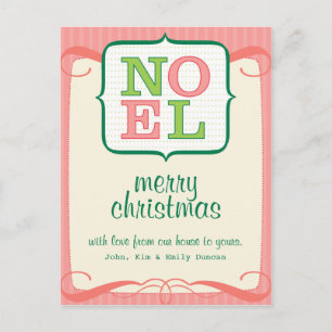 Tarjeta postal de Navidades personalizados de Noel
