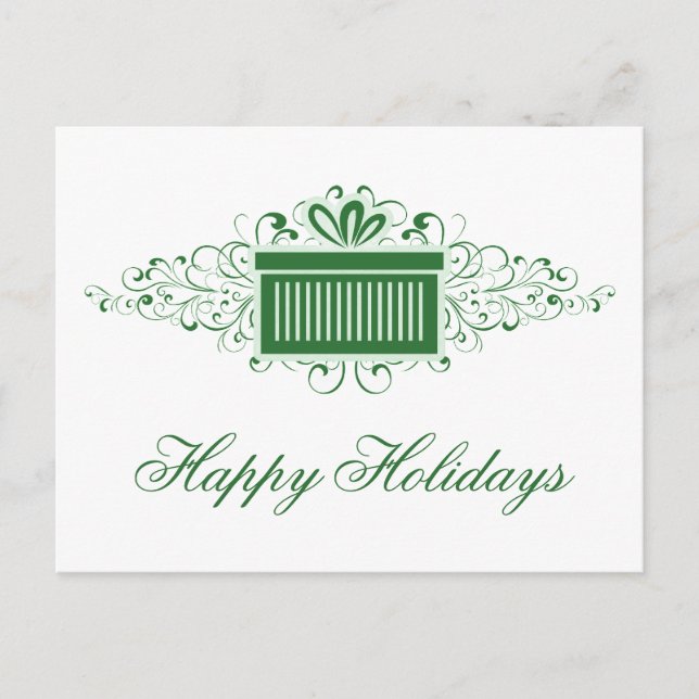 Tarjeta postal de Navidades presentes de Swirls de (Anverso)