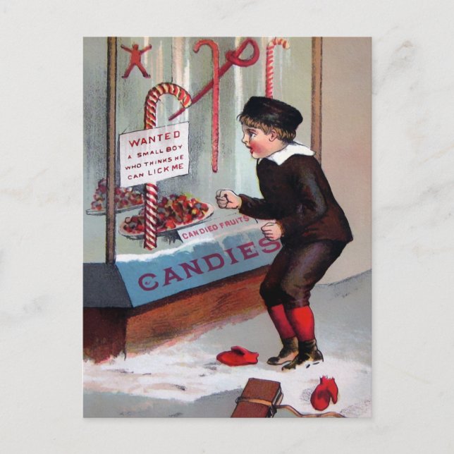 Tarjeta postal de Navidades Vintage Lick Me (Anverso)