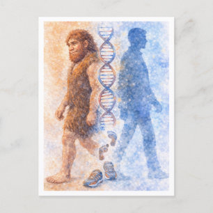 Tarjeta postal de Neandertal a Humano Moderno