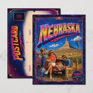 Tarjeta postal de Nebraska de los 80 retro