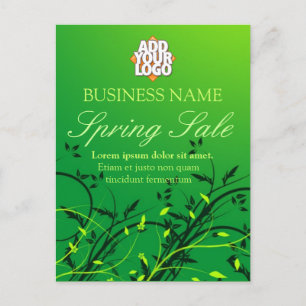 Tarjeta postal de negocios de venta de primavera d