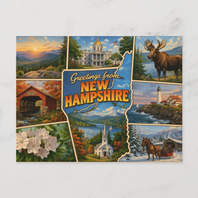 Tarjeta postal de New Hampshire (Anverso)