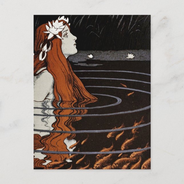 Tarjeta postal de ninfa vintage (Anverso)