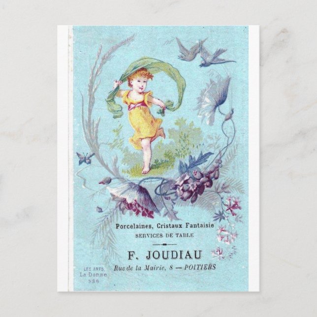 Tarjeta postal de niñita francesa (Anverso)