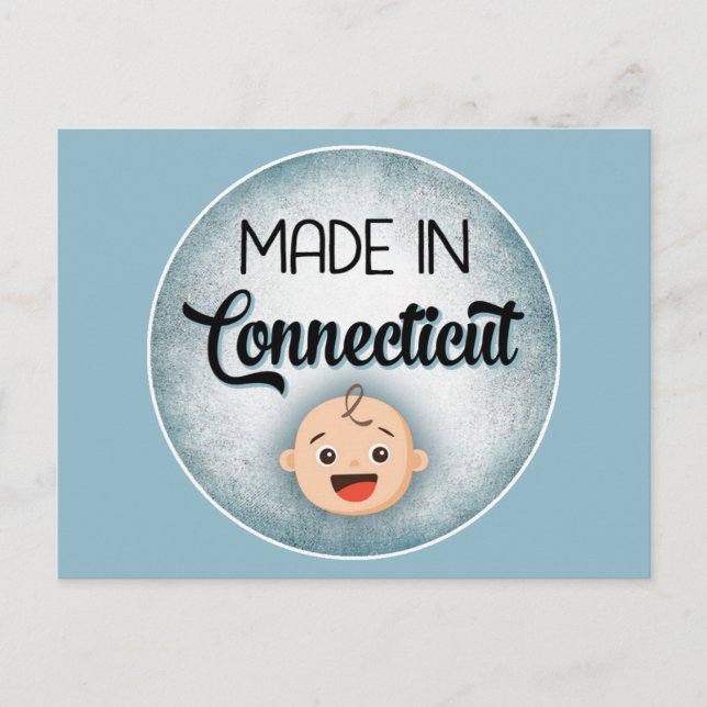 Tarjeta postal de niño nuevo azul Funny de Connect (Anverso)