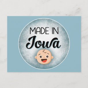 Tarjeta postal de niño nuevo azul para bebé divert