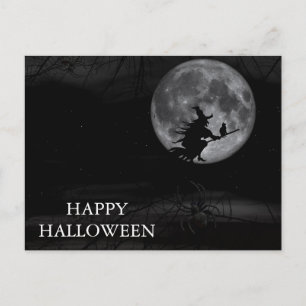 Tarjeta postal de noche espantosa de Halloween con