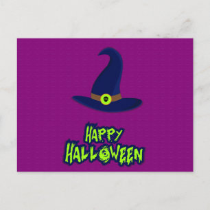 Tarjeta postal de noche espantosa de Halloween con