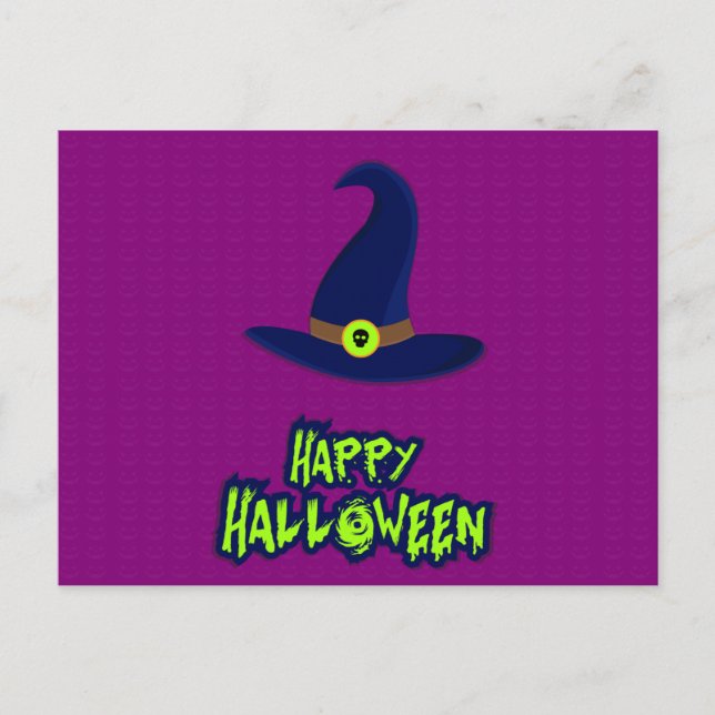 Tarjeta postal de noche espantosa de Halloween con (Anverso)