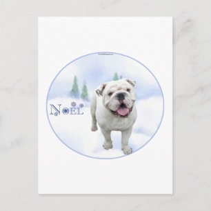 Tarjeta postal de noel de bulldog