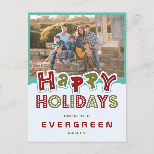 Tarjeta postal de nombre y foto del personalizado  (Anverso)