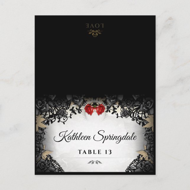 Tarjeta Postal de nombres de impresión de rosa neg (Anverso)