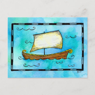 Tarjeta postal de nórdico para barcos de vela