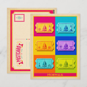 Tarjeta postal de Norwalk Connecticut Mystic Ticke
