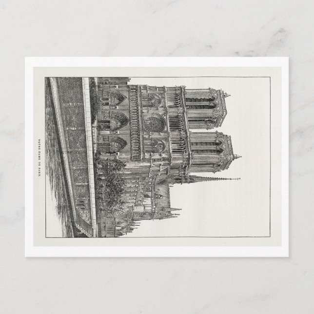 Tarjeta postal de Notre Dame de París + sobre (Anverso)