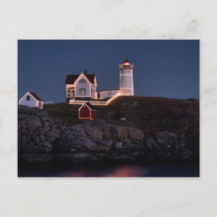 Tarjeta postal de Nubble en Navidad