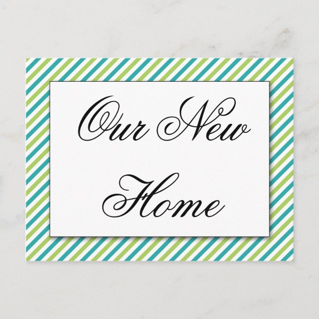 Tarjeta postal de nuestra nueva casa, Nos hemos mu (Anverso)