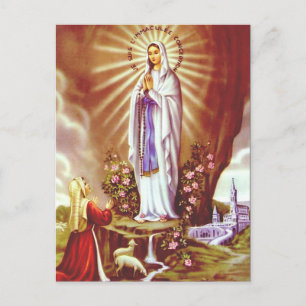 Tarjeta postal de Nuestra Señora de Lourdes