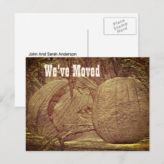 Tarjeta Postal de Nueva Dirección de Calabazas de  (Anverso / Reverso)