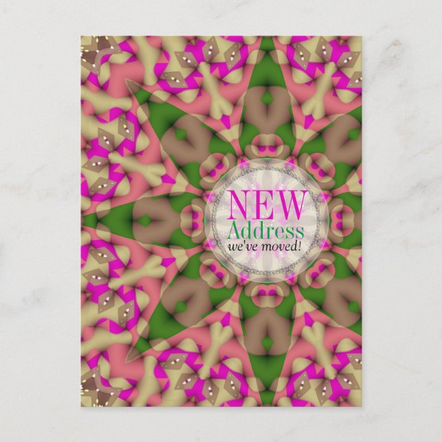 Tarjeta postal de nueva dirección de casa en mudan (Anverso)