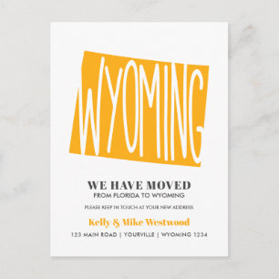 Tarjeta postal de nueva dirección en Wyoming