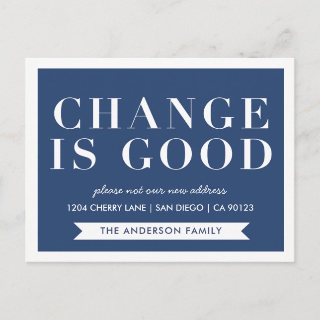 Tarjeta postal de nueva dirección Mudanza moderna (Anverso)