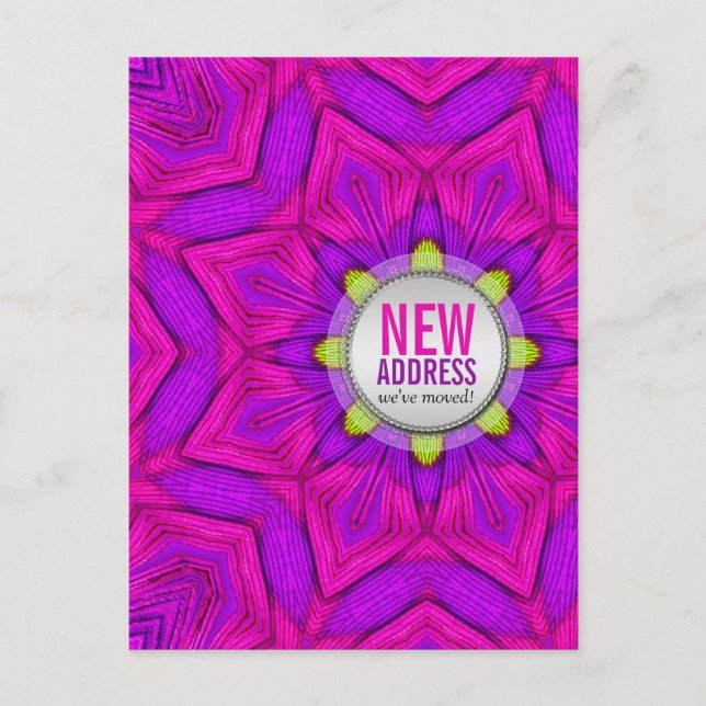 Tarjeta postal de nueva dirección We've Moved en r (Anverso)