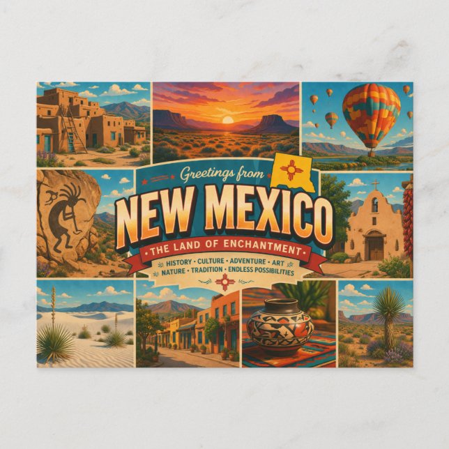 Tarjeta postal de Nuevo México (Anverso)