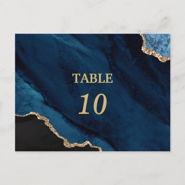 Tarjeta postal de número de mesa de ágata moderna  (Anverso)