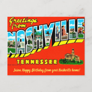 Tarjeta postal de ocasión Vintage Nashville