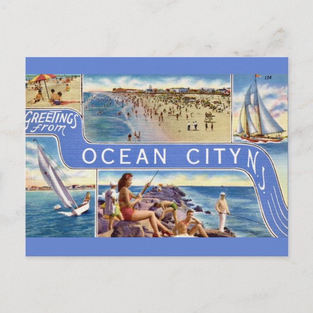 Tarjeta postal de Ocean City NJ (Anverso)