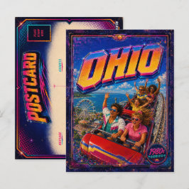 Tarjeta postal de Ohio de los 80 retro