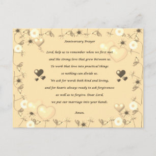 Tarjeta postal de oración para pareja de aniversar