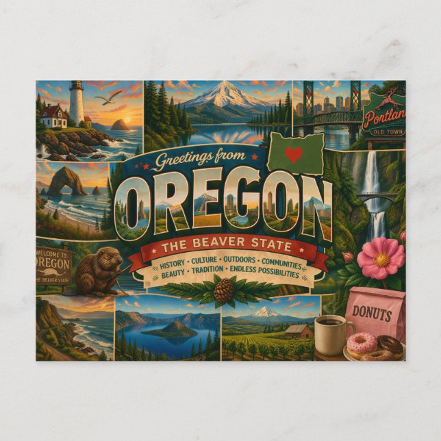 Tarjeta postal de Oregón (Anverso)