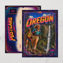Tarjeta postal de Oregón de los 80 retro