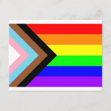 Tarjeta postal de orgullo arcoíris de progreso