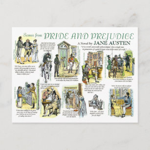 Tarjeta postal de orgullo y prejuicio