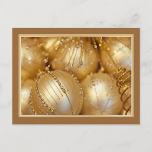 Tarjeta postal de Ornamento de Navidad Dorada